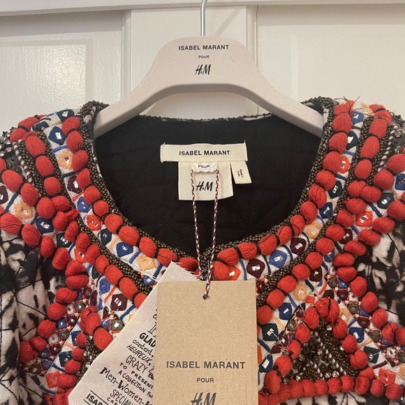 Isabel Marant pour H&M Embroidered Beaded Jacket Sz4/34- including bag & hanger - Picture 8 of 8